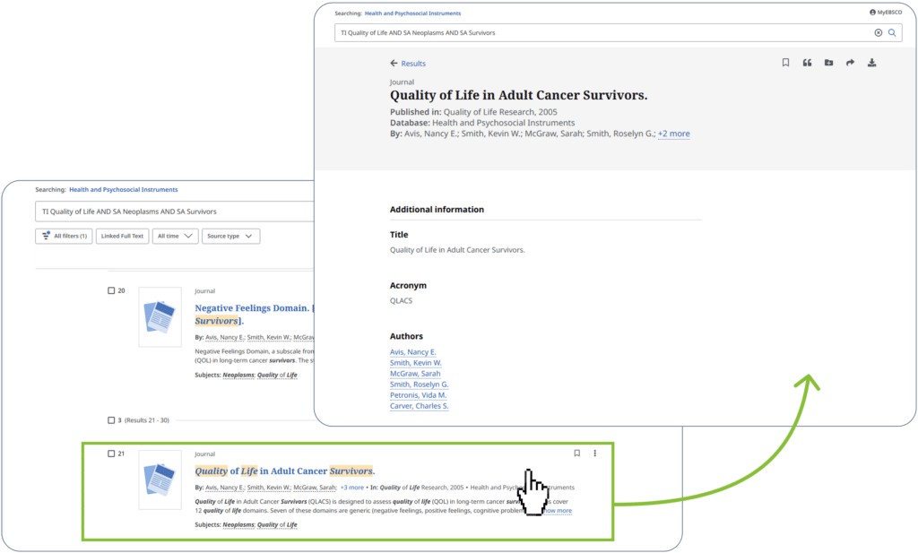 Reference screenshot of Searching process through EBSCO - Step 3